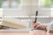 考研复试成绩在哪里查询（考研复试成绩在哪里查询啊）