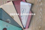 学科史专业_历史科目对应专业