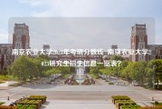 南京农业大学2023年考研分数线_南京农业大学2023研究生招生信息一览表？