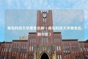 青岛科技大学推免名额（青岛科技大学推免名额分配）