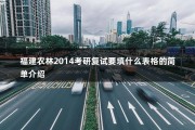 福建农林2014考研复试要填什么表格的简单介绍