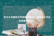 武汉大学建筑学考研调剂考什么_建筑设计专业考研要考数学吗-