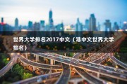 世界大学排名2017中文（港中文世界大学排名）