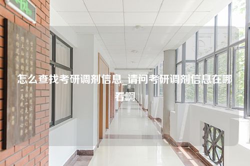 怎么查找考研调剂信息_请问考研调剂信息在哪看啊